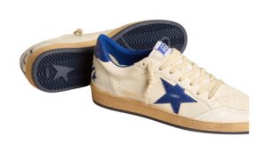 Ball Star bianca con stella e talloncino bluette